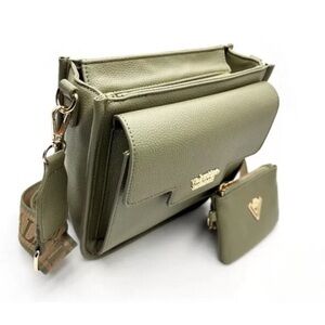 Valentino Orlandi Crossbody olive green with Camera Strap W/card Holder Wallet